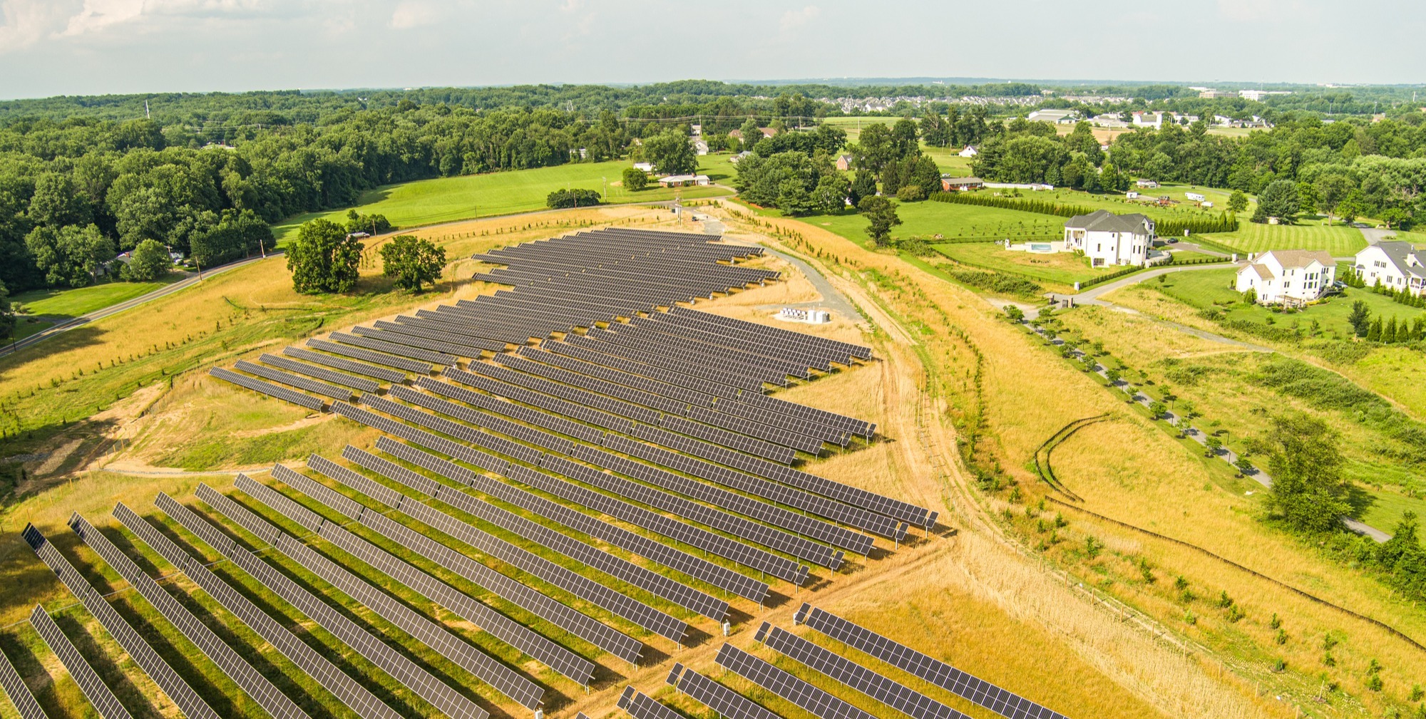 Neighborhood near a community solar project